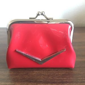 Lux de Ville Red Vinyl Mini Wallet Purse